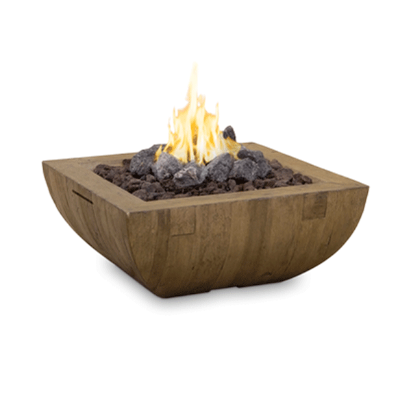 36″ Bordeaux Square “Reclaimed Wood” Fire Bowl