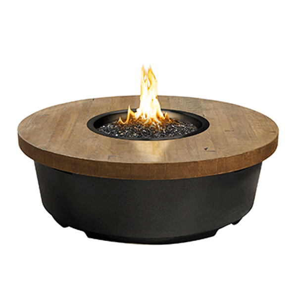 French Barrel Oak Contempo Round Firetable