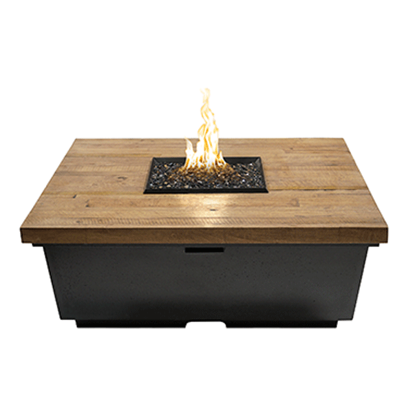 French Barrel Oak Contempo Square Firetable