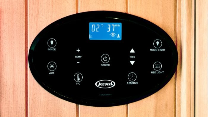 Jacuzzi infrared sauna digital keypad