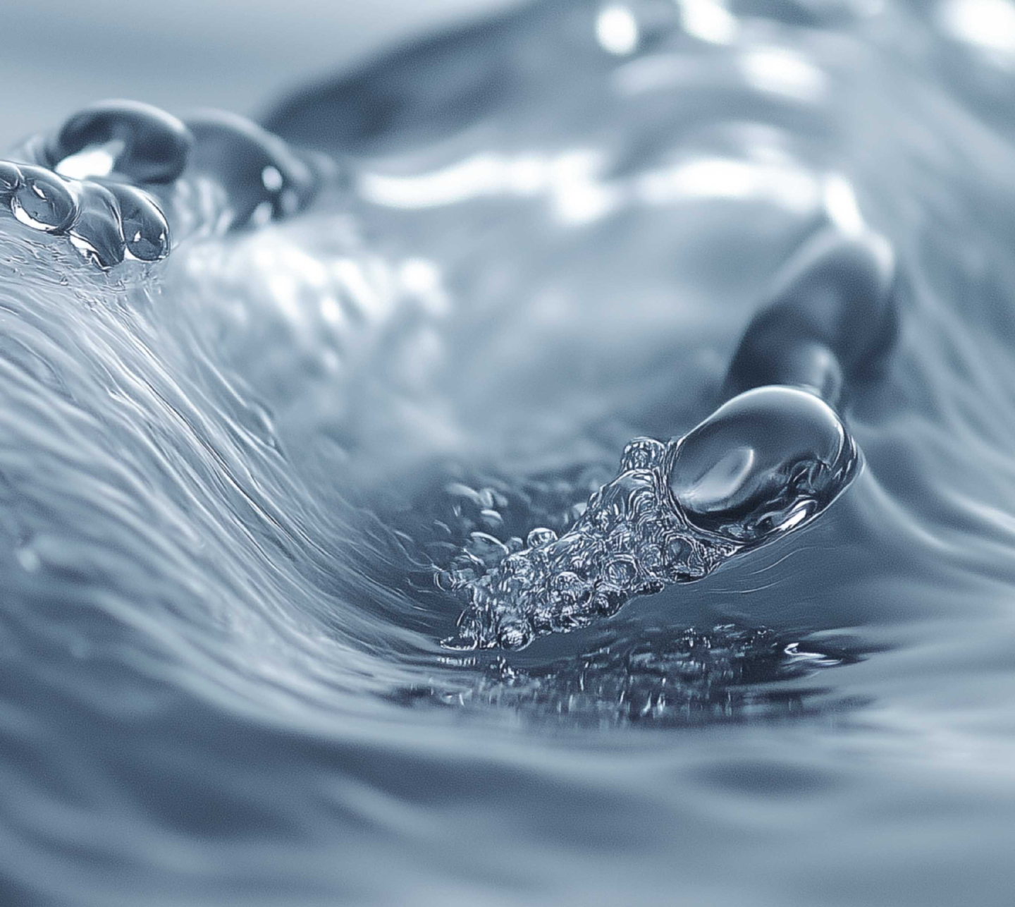 Nanobubbles suspended in water